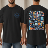 Tired Dads Club Shirt - Road Map Back Print Tee - Funny Gift for Dad