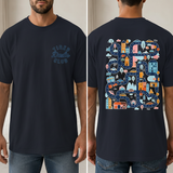 Tired Dads Club Shirt - Road Map Back Print Tee - Funny Gift for Dad