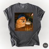 Funny Pomeranian Beer Shirt - Silly Dog Meme Tee
