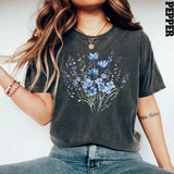 Blue Flower Bouquet Shirt, Flower Lover Shirt, Retro Floral Shirt