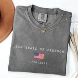 Comfort Colors® America 250th Birthday Shirt - 250 Years of Freedom 1776-2026 Tee - Patriotic USA Flag T-Shirt
