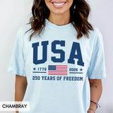 250 Years of Freedom Shirt - 1776-2026 Patriotic USA Anniversary Tee
