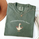 Funny Outnumbered By Boys Shirt - Silly Goose Boy Mom Graphic Tee