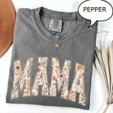 Comfort Colors Vintage Floral Mama T-Shirt, Retro Spring Mom Tee
