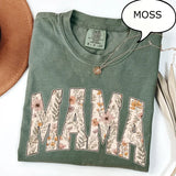 Comfort Colors Vintage Floral Mama T-Shirt, Retro Spring Mom Tee