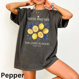 Taste and See Lemon Shirt - Bible Verse Summer Tee