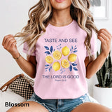 Taste and See Lemon Shirt - Bible Verse Summer Tee
