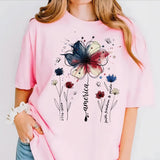 America 250th Anniversary Floral Shirt - Patriotic Wildflowers Tee