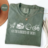 Comfort Colors® Funny Mama Shirt, Outnumbered By Boys T-Shirt, Mother's Day Gift For Her, Mom Shirt