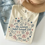 America 250th Anniversary Summer Shirt - Patriotic USA 250 Graphic Tee