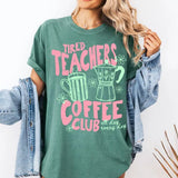 Tired Teachers Coffee Club Shirt - Retro Aesthetic School Graphic Tee