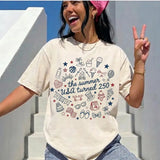 America 250th Anniversary Summer Shirt - Patriotic USA 250 Graphic Tee
