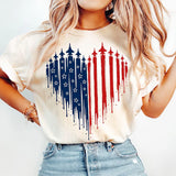 Comfort Colors® Patriotic Shirt, 4th Of July Shirt For Women, American Flag Heart Tee, USA Freedom Graphic T Shirt, Memorial Day Gift