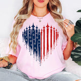 Comfort Colors® Patriotic Shirt, 4th Of July Shirt For Women, American Flag Heart Tee, USA Freedom Graphic T Shirt, Memorial Day Gift