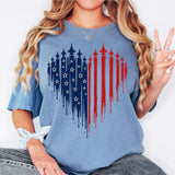 Comfort Colors® Patriotic Shirt, 4th Of July Shirt For Women, American Flag Heart Tee, USA Freedom Graphic T Shirt, Memorial Day Gift