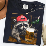 Funny Raccoon Beer Shirt - USA Patriotic Party Tee