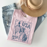 Statue of Liberty USA 250 Shirt - Vintage Patriotic Tee