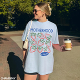 Motherhood is My Jam Comfort Colors T-Shirt - Strawberry Mama Graphic Tee