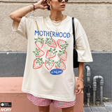 Motherhood is My Jam Comfort Colors T-Shirt - Strawberry Mama Graphic Tee