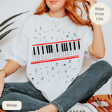 Michael Jackson Beat It Piano Keys T Shirt, King of Pop Music Tee