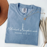 Comfort Colors® Motherhood Is Kingdom Work Shirt, Christian Mom Shirt, Religious Mom Shirt, Mothers Day Gift, Bible Shirt