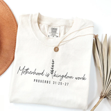 Comfort Colors® Motherhood Is Kingdom Work Shirt, Christian Mom Shirt, Religious Mom Shirt, Mothers Day Gift, Bible Shirt