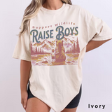 Comfort Colors® Support Wildlife Raise Boys Shirt - Funny Mama Bear Graphic Tee - Outdoor Family Nature Lover Gift