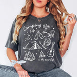 Comfort Colors® Camping Life Shirt, Camping Shirt Women, Outdoor Adventure Shirt, Campfire Shirt, Hiking Shirt, Nature Lover Gift